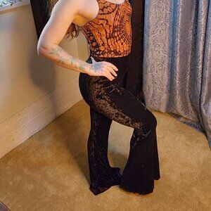 High waist velvet pants